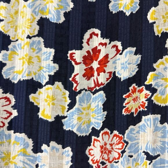 Tanya Taylor Brynn Floral Mini Wrap Dress Womens 18 Navy Floral Flutter Sleeves - Picture 15 of 16